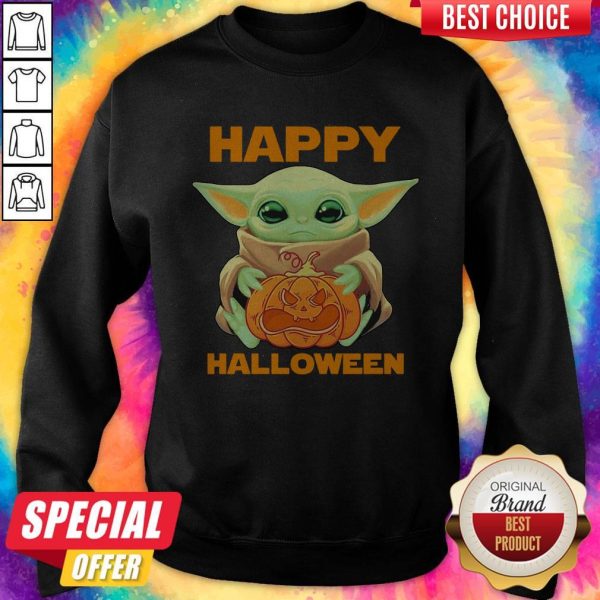 Official Baby Yoda Hug Pumbkin Happy Halloween Sweatshirt