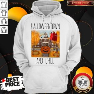 Official Halloweentwon And Chill Pumpkin Hoodie