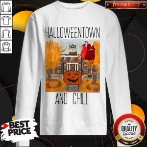 Official Halloweentwon And Chill Pumpkin Sweatshirt