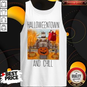 Official Halloweentwon And Chill Pumpkin Tank Top