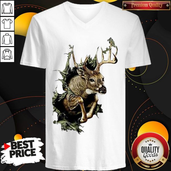 Official The Deer Is Escaped V-neck