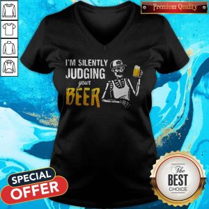 Skeleton I'M Silently Judging Your Beer V-neck