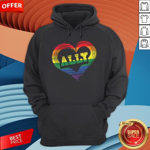 Teacher Ally LGBT Gay Lesbian Pride LGBT Rainbow Flag Hoodie