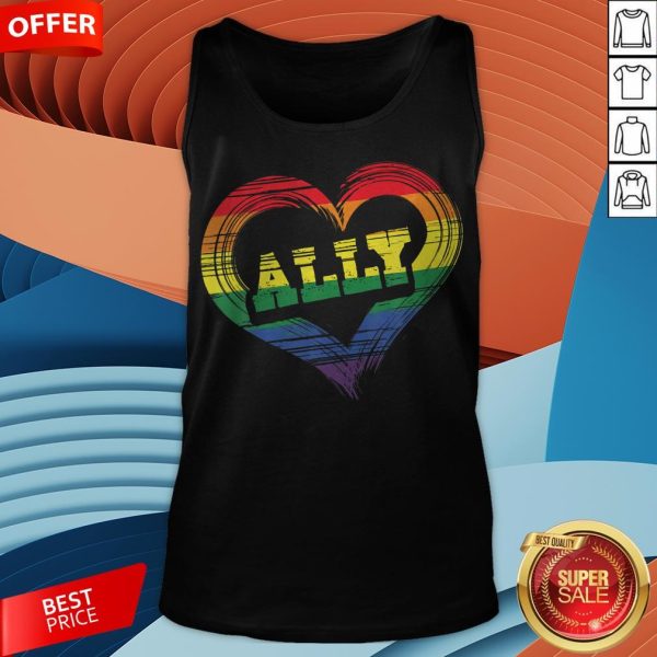 Teacher Ally LGBT Gay Lesbian Pride LGBT Rainbow Flag Tank Top