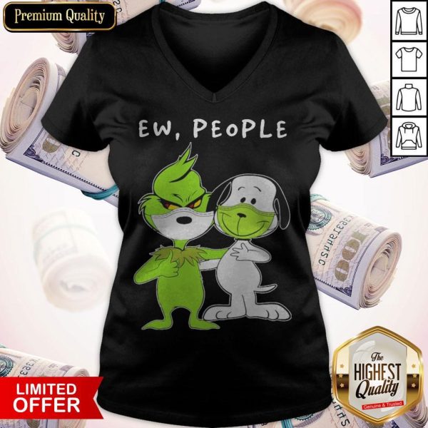 The Grinch And Snoopy Face Mask Ew People V-neck