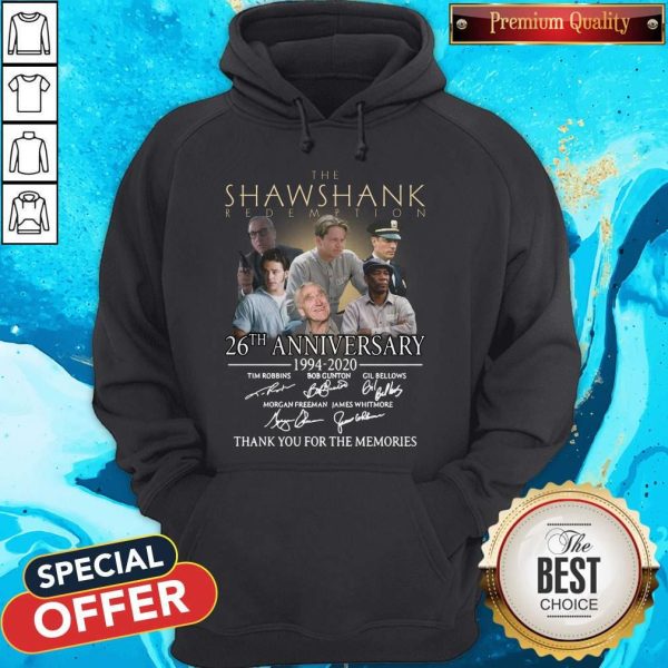 Top The Shawshank Redemption 26th Anniversary 1994 2020 Thank You For The Memories Signature Hoodie