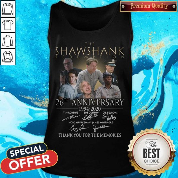 Top The Shawshank Redemption 26th Anniversary 1994 2020 Thank You For The Memories Signature Tank Top