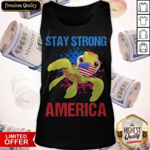 Turtle Face Mask Stay Strong American Flag Tank Top