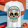 Colorful Retro Floral Sugar Skull Day Of The Dead DColorful Retro Floral Sugar Skull Day Of The Dead Dia De Los Muertos Shirtia De Los Muertos Shirt