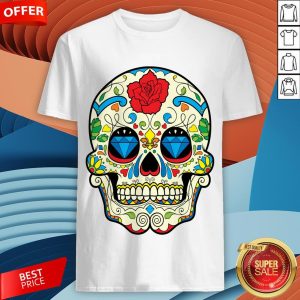 Colorful Retro Floral Sugar Skull Day Of The Dead T-Shirt