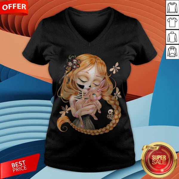 Enchanted Kiss Of The Undead Beauty Day Of The Dead V-neck