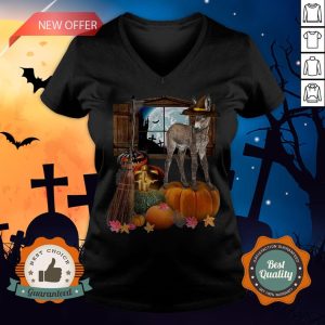 Funny Doneky Witch Halloween V-neck