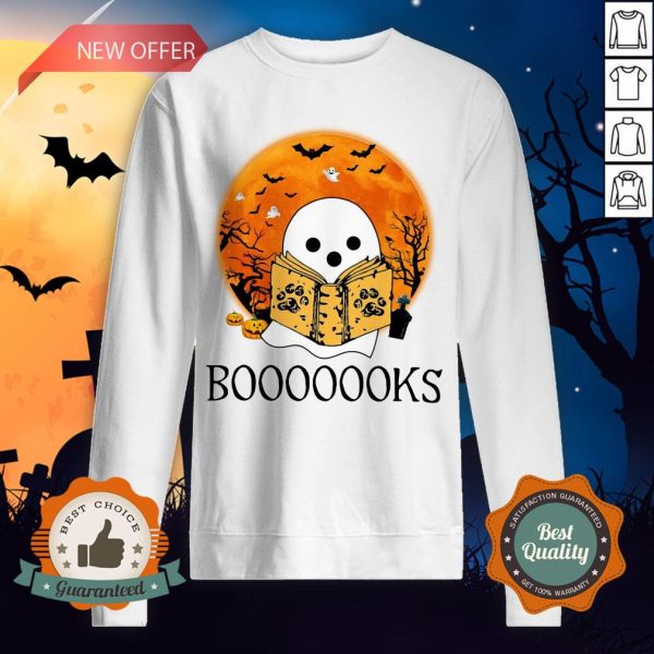 Ghost Reading Books Halloween Sweatshirt