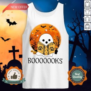 Ghost Reading Books Halloween Tank Top