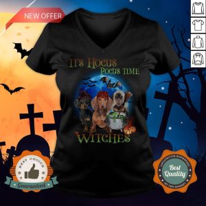 Halloween Dachshund It’s Hocus Pocus Time Witches V-neck