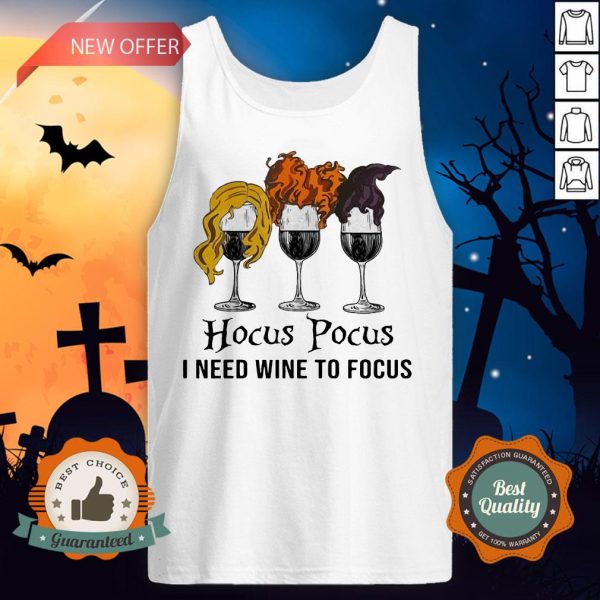 Halloween Hocus Pocus I Need Wine To Focus Tank Top