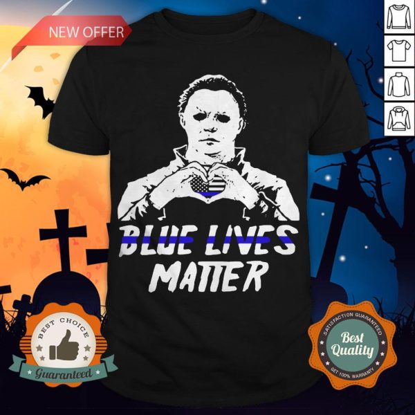 Halloween Michael Myers Blue Lives Matter American Flag Independence Day Shirt