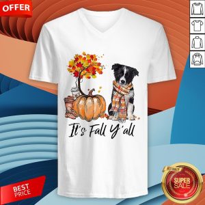 It’s Fall Y’all Border Collie Dog Halloween V-neck