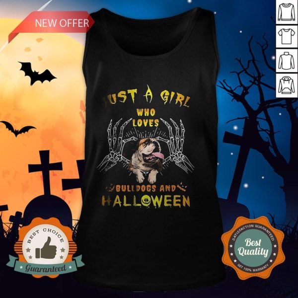 Just A Girl Who Loves Bulldogs And Halloween Tank Top