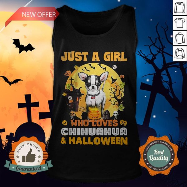 Just A Girl Who Loves Chihuahua And Halloween Tank Top