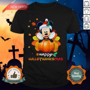 Mickey Mouse Pumpkin Happy Hallothanksmas Shirt