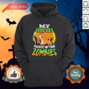 My Chihuahua Protects Me from Zombies Halloween Hoodie