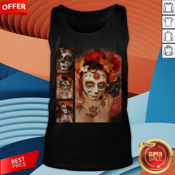Nice Girl Makeup Skull Dia De Los Muertos - Day Of The Dead Tank Top
