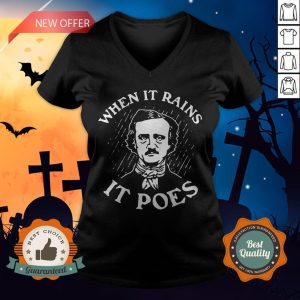 Official Edgar Allan Poe When It Rains It Poes V-neck