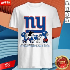 Snoopy And Friends New York Giants It’s The Most Wonderful Time Of The Year Shirt