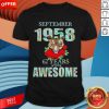 Tiger September 1958 62 Years Of Being Awesome Shirt