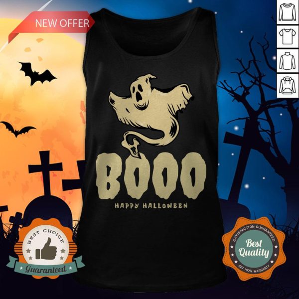 Booo Ghost Happy Halloween Day Tank Top