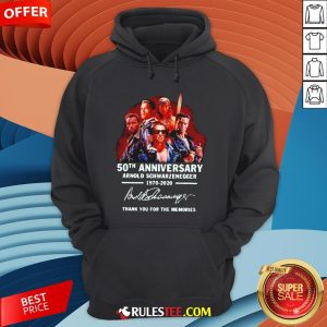 Arnold Schwarzenegger 50th Anniversary Thank You For The Memories Hoodie - Design By Rulestee.com
