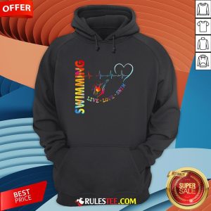 Colorful Swimming Live Love Swin Heart Beat Hoodie - Design By Rulestee.com