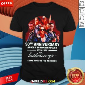 Arnold Schwarzenegger 50th Anniversary Thank You For The Memories Shirt - Design By Rulestee.com