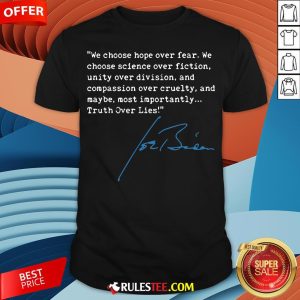 Top Truth Over Lies Joe Biden 2020 Shirt - Design By Rulestee.com