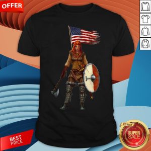 Pretty Viking Lady American Flag Shirt