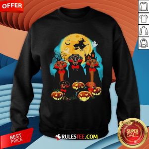 Dachshund Dracula Pumpkin Moonlight Happy Halloween Sweatshirt - Design By Rulestee.com