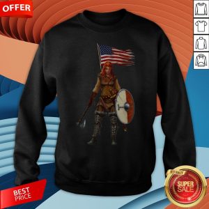 Pretty Viking Lady American Flag Sweatshirt