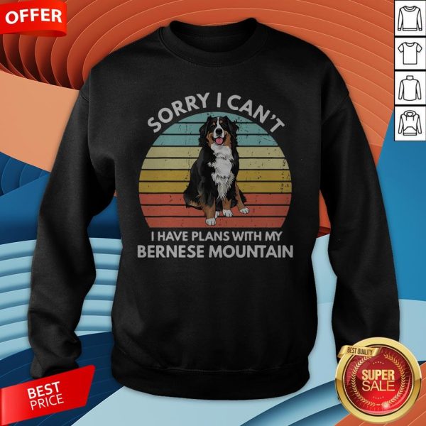 I Just Wanna Drink Wine And Pet My Bernese Mountain Vintage Retro Sweatshirt