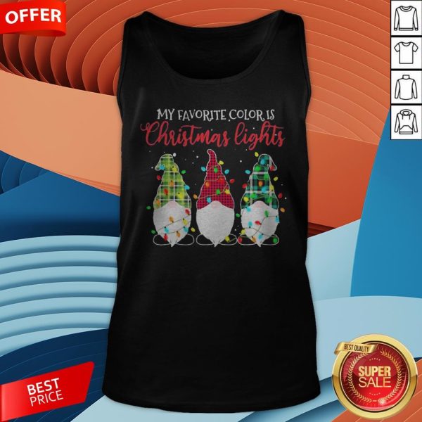 Gnomes My Favorite Color Is Christmas Lights Tank Top
