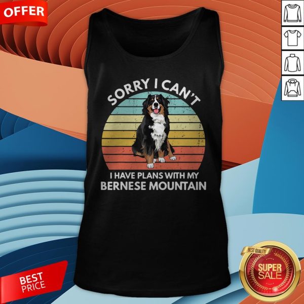 I Just Wanna Drink Wine And Pet My Bernese Mountain Vintage Retro Tank Top