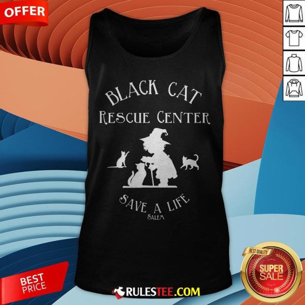 Black Cat Rescue Center Save A Life Salem Witch Halloween Tank Top - Design By Rulestee.com