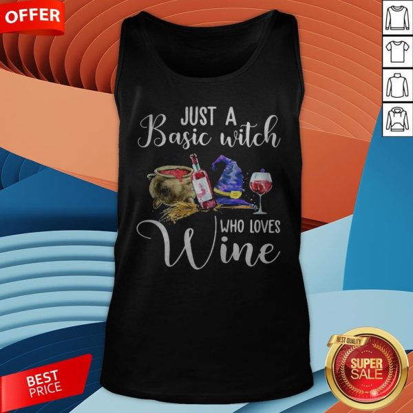 Official Just A Basic Witch Who Loves Wine Tank Top