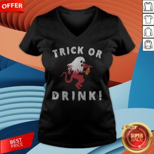 Grateful Ghost Trick Or Drink Halloween V-neck