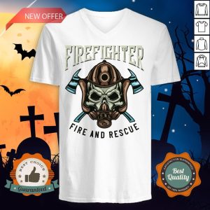 Halloween Firefighter Rescue Fire And Rescue V-neck