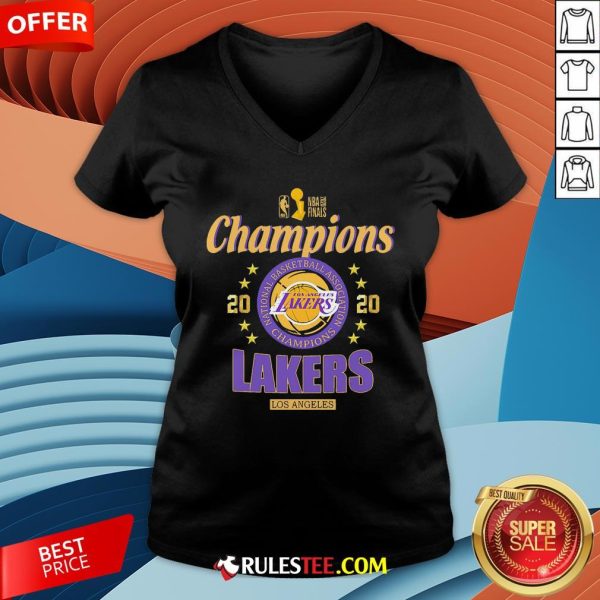 2020 Los Angeles Lakers National Basketball Association Champions V-neck - Design By Rulestee.com