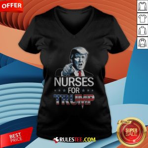 Funny Nurse For Trump American Flag V-neck - Design By Rulestee.com