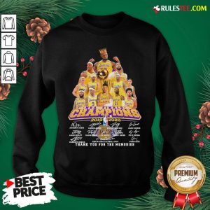 Awesome Los Angeles Lakers 2019-2020 NBA Finals Champions Thank You For The Memories Signatures Sweatshirt - Design By Rulestee.com
