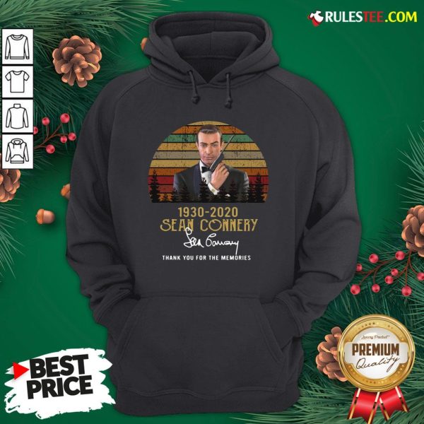 Awesome Sean Connery 1930 2020 Thank You For The Memories Signature Vintage Hoodie - Design By Rulestee.com