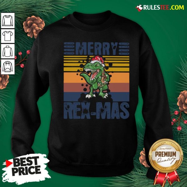 Good Christmas Santa T-Rex Merry Rexmas Vintage Sweatshirt - Design By Rulestee.com